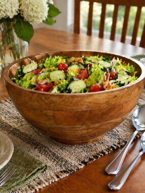 Large Mango Wood Serving Bowl 5.5 Quart